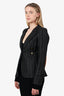 Smythe Pinstripe/Suede Linen Single Breasted Blazer With Gold Details Size 6