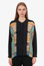 Etro Black/Orange Patterned Silk Blouse Size 42