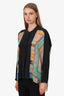 Etro Black/Orange Patterned Silk Blouse Size 42