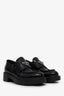 Prada Black Patent Leather Triangle Logo Loafers Size 35.5