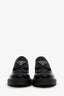 Prada Black Patent Leather Triangle Logo Loafers Size 35.5