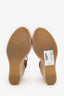 Saint Laurent Brown Leather Tribute Espadrille Wedge Sandals Size 36.5
