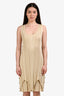 Bottega Veneta Gold Metallic Layered Knee Length Dress Size S