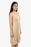 Bottega Veneta Gold Metallic Layered Knee Length Dress Size S