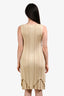 Bottega Veneta Gold Metallic Layered Knee Length Dress Size S