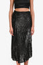 A.L.C. Black Sequins Asymetrical Midi Skirt Size 4