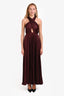 A.L.C Burgundy Pleated Criss Cross Maxi Dress Size 2