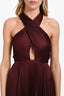 A.L.C Burgundy Pleated Criss Cross Maxi Dress Size 2