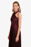 A.L.C Burgundy Pleated Criss Cross Maxi Dress Size 2