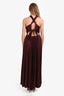 A.L.C Burgundy Pleated Criss Cross Maxi Dress Size 2