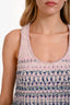 Pre-Loved Chanel™ 2018 Blue/Pink Metallic Cashmere Tweed Mini Skirt Size 38 + Tank Size 36 Set