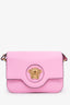 Versace Pink Grained Calfskin La Medusa Shoulder Bag