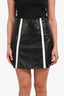 Sandro Black Leather Logo Mini Skirt Size 2
