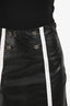 Sandro Black Leather Logo Mini Skirt Size 2