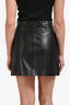 Sandro Black Leather Logo Mini Skirt Size 2