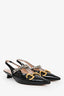 Gucci Black Patent Horsebit Detail Slingback Heels Size 37.5