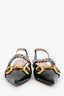 Gucci Black Patent Horsebit Detail Slingback Heels Size 37.5