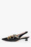 Gucci Black Patent Horsebit Detail Slingback Heels Size 37.5