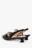 Gucci Black Patent Horsebit Detail Slingback Heels Size 37.5