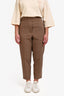 Brunello Cucinelli Beige Wool Blend Contrast Stitch Trousers Size 8 US