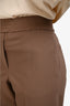 Brunello Cucinelli Beige Wool Blend Contrast Stitch Trousers Size 8 US