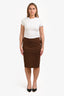 Gucci Vintage Brown Pencil Skirt Size XL
