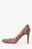 Christian Louboutin Brown Python Round Toe Pumps Size 37.5