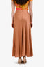 L'Agence Gold Satin Midi Skirt Size XS