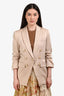 Veronica Beard Cream Satin Cinched Cuff Button/Zip Up Blazer Size 0