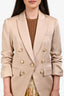 Veronica Beard Cream Satin Cinched Cuff Button/Zip Up Blazer Size 0