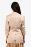 Veronica Beard Cream Satin Cinched Cuff Button/Zip Up Blazer Size 0