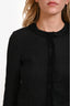 Prada 2010 Dark Grey Tweed Fringe Detail Silk/Cotton/Wool Jacket Size 42