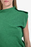 Issey Miyake Green Cotton Mock Neck Sleeveless Midi Dress Size 2