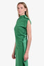 Issey Miyake Green Cotton Mock Neck Sleeveless Midi Dress Size 2