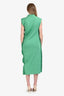 Issey Miyake Green Cotton Mock Neck Sleeveless Midi Dress Size 2