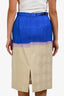 Dries Van Noten Blue/Purple Printed Pencil Skirt Size 40
