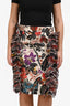 Dries Van Noten White/Multicolour Floral Ruffle Detail Skirt Size 40