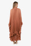 Chloe Blush Silk Mock-neck Ruffle Mousseline Gown With Slip Size 38