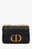 Christian Dior 2023 Black Supple Cannage Calfskin Leather Small Dior Caro Bag