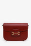 Gucci Red Leather Horsebit Medium 1955 Shoulder Bag