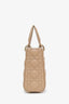 Christian Dior 2024 Beige Cannage Lambskin Small Lady Dior With Strap