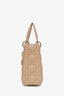 Christian Dior 2024 Beige Cannage Lambskin Small Lady Dior With Strap