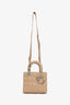 Christian Dior 2024 Beige Cannage Lambskin Small Lady Dior With Strap