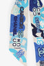 Pre-Loved Chanel™ Blue Silk CC Scrunchie and Scarf Hair Tie Set