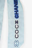 Pre-Loved Chanel™ Blue Silk CC Scrunchie and Scarf Hair Tie Set