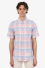 Thom Browne Blue/Pink Check Short Sleeve Shirt Size 3 Mens