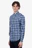 Brunello Cucinelli Blue Check Button Down Shirt Size M Mens