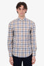 Brunello Cucinelli Beige Check Button Down Shirt Size M Mens
