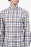 Brunello Cucinelli Beige Check Button Down Shirt Size M Mens
