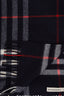 Burberry Navy Cashmere Nova Check Fringe Scarf